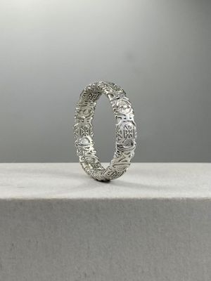 Vivienne Westwood Weian แหวนพังค์หยางแกะสลักรูปตัวอักษรดาวเสาร์2023ทันสมัย