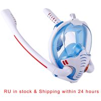 New Double respirator Snorkeling Diving Mask Full Face Dry Style swiming snorkel set Equipment underwater Accessories