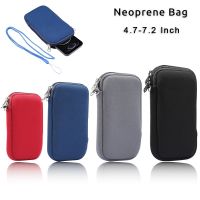 Universal Neoprene Zipper Mobile Phone Case Bag Shoulder Neck Strap For iPhone Samsung Xiaomi Huawei Honor Moto Shockproof Pouch