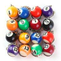 Colorful Billiard Ball Keychain Set 32 Pcs, Key Chain Balls Eightball Billar Chains Accessories