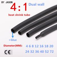 【YF】❅♠ↂ  1Meter Shrink Tube with Glue Adhesive Lined 4:1 Wall Tubing Sleeve Wrap Wire Cable kit 4 6 8 12mm 16mm 20mm 24mm 52mm