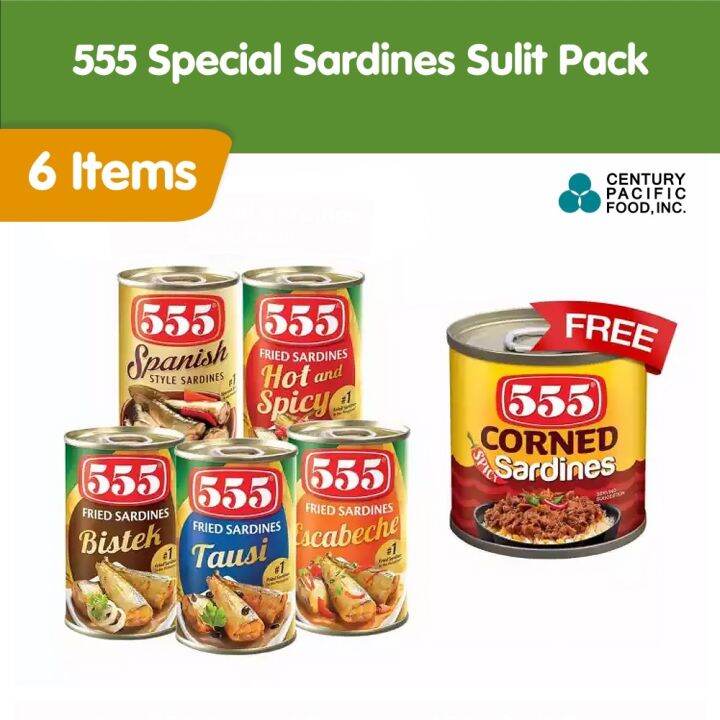 555 Special Sardines Sulit Pack 555 Spicy Corned Sardines 100g Lazada PH