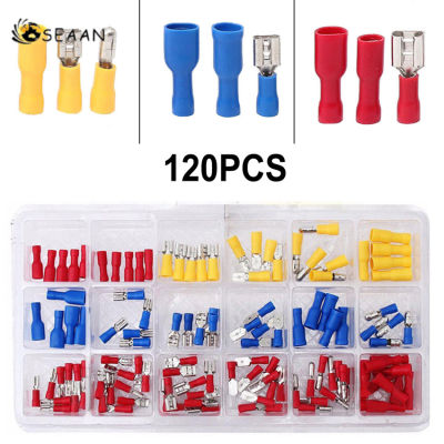 120 Pcs PVC Cold Press Connection Terminal Boxed Wire And Cable Crimping Terminal