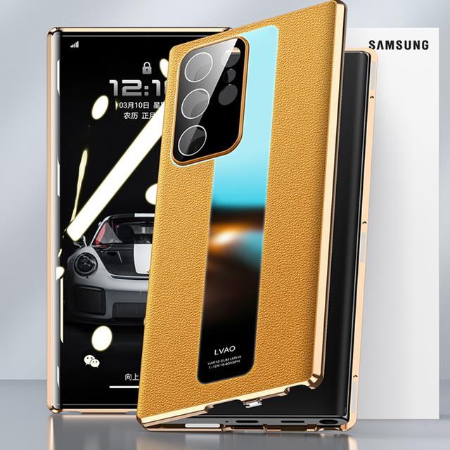 enjoy-electronic-magnetic-double-sided-phone-case-for-samsung-galaxy-s22-ultra-plus-front-tempered-glass-back-leather-with-camera-lens-protector