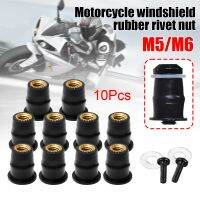 M5 M6 10Pcs  Metric Rubber Well Nuts Motorcycle Windscreen Windshield Fairing Cowl For Honda Suzuki Auto Motorbike Off-road Nails Screws Fasteners