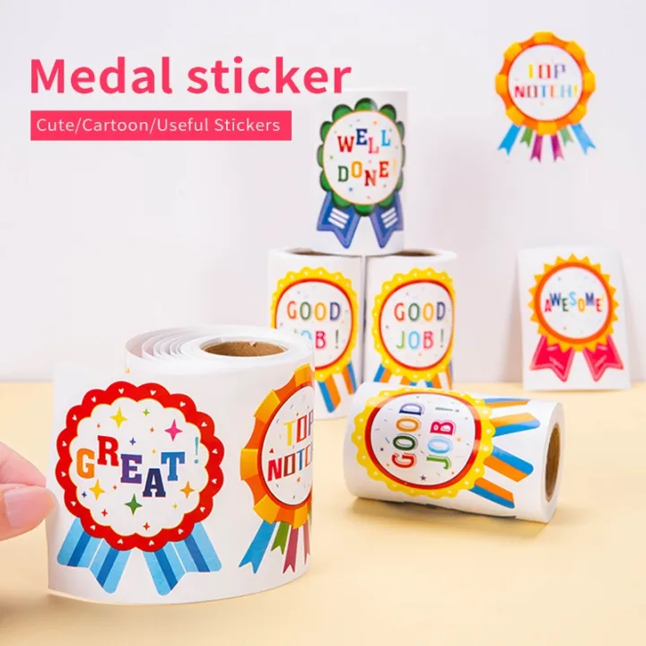 Stickers Round Well Done Great Job School Children's Labels Teacher Award  Kids