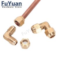 1pcs Flared Brass 90 degree Elbow Pipe Fittings 6mm 8mm 10mm 12mm Air Conditioning Extension Tool Connector Adapter