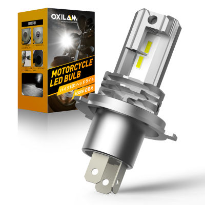 OXIALM 1Pcs Fanless Motorcycle LED Headlamp H4 HB3 LED Head Light Lamp High Low Beam CSP Chip Motorbike Headlight Bulb 6000K 22W
