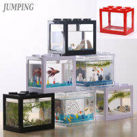 Superposed Mini Aquarium Fishbowl for Rumble Fish Marimo Spider Marimo(No USB No Light)