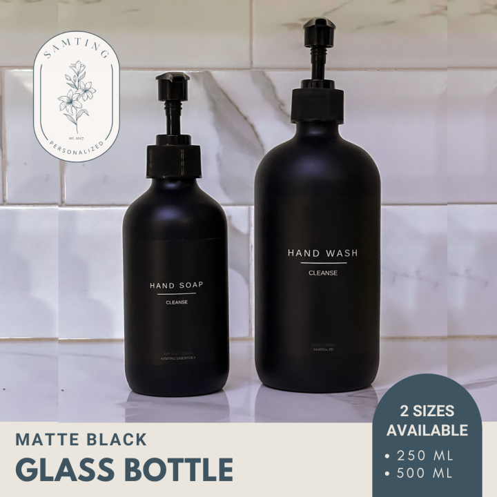 1 piece Matte Black GLASS Bottle pump dispenser 250ml 500ml Lazada PH