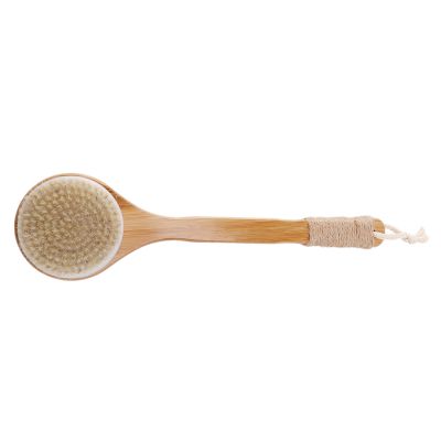 Dry Skin Body Brush Bath Exfoliating Brush Natural Bristles Back Scrubber with Long Wooden Handle for Shower, Remove Dead Skin, Reduce Cellulite &amp; Boost Lymphatic System