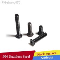 M3 M4 M5 M6 M8 304 Stainless Steel Phillips Cross Recessed Flat Head Machine Screw Metric Thread Hexagon Bolt Black