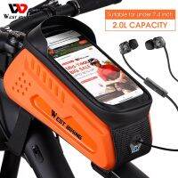 ✵✾ WEST BIKING Hard Shell TPU Bicycle Bag Touchscreen 6 7.4 quot; Phone Stand Waterproof Front Beam Bag MTB Road Bike Cycling Equipment