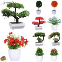 CHENJIUGAIUV 1 Set หัตถกรรม ดอกเบญจมาศแฮนด์เมด ต้นสน Topiary ของตกแต่งบ้าน กระถางจำลอง บอนไซประดิษฐ์ พืชเหมือนจริง