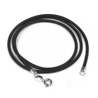 45/50cm Black Braid Wax Cord DIY Pendant Necklace Jewelry Making Handmade Leather Rope Steel Clasp String Chain Fashion Chain Necklaces