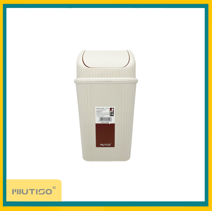 Miutiso Small Slim Trash Bin Waste Garbage Can 2.4L with Swing Lid for