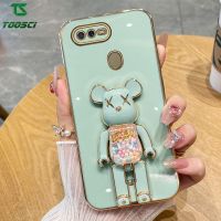 หมีรุนแรงลูกอมสเตอริโอแบบ3D หรูหราชุบที่วางแบบหมุนได้ฝาหลัง TPU เคสนิ่มใส่โทรศัพท์สำหรับ OPPO A1K/A39/A59/F1S/A31/A5/A9/A7/A5S/A12/A11K/A52/A92/A3S/a91/A83/K5/F7/F11/F9/F5/F11โปร A37 A71