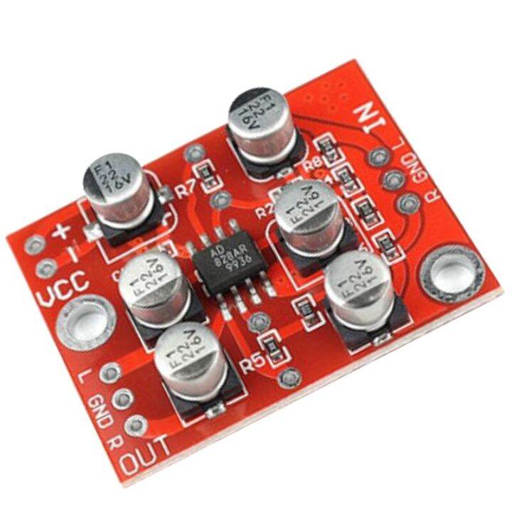 DC 5V-15V 12V AD828 Stereo Preamp Power Amplifier Board Preamplifier ...