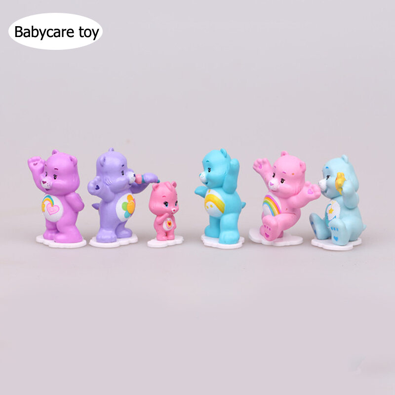 HOT Kids Toys 12PCS CUTE CARE BEARS CAKE TOPPERS 12 PLASTIC FIGURES BRAND 