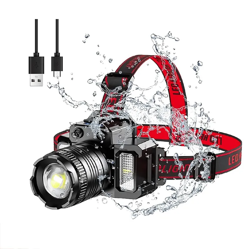 1 Set LED Head Light Camping Headlamp 360° Adjustable Angle Headlight  Flashlight Motion Sensor for Fishing