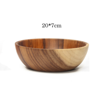 Acacia wooden bowl Food Containers Fruit Practical Wooden Household Kitchen Bowl Cutlery Basin Fruit Bowl Salad Bowl Storage