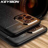 ✇▽ KEYSION odporny na wstrząsy futerał do OPPO znajdź X3 Pro 5G luksusowa skórzana tekstura miękkiego silikonu tylna obudowa telefonu do znalezienia X3 Lite X3 Neo