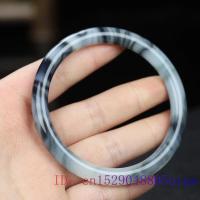 Black Jade Bangle Bracelet Chinese Carved Amulet Fashion Jewelry Jadeite Gemstone Charm Round bar Gifts Natural