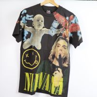 เสื้อวง Nirvana เคิร์ท โคเบน OVP โอเวอร์ปริ้น แนววินเทจ สกรีนทั้งตัว ผ้าฝอกสีเฟด เสื้อOVP เสื้อวงดนตรีต่างประเทศ เสื้อวงร๊อค