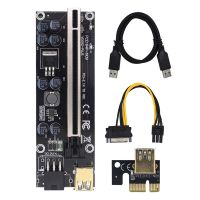 【The-Best】 Green Street TISHRIC ล่าสุดรุ่น PCI PCIE Riser 009S Plus Riser PCIE X16 6Pin USB 3.0สายเคเบิล Molex อะแดปเตอร์ VER009S Plus สำหรับ Mining