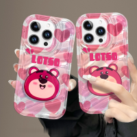 เคสสำหรับ Huawei NOVA7 NOVA8 NOVA9 NOVA9SE NOVA10 NOVA10PRO P30 P30PRO P40 P40PRO P50 P50PRO P60 P60PRO MATE30 MATE30PRO MATE40 MATE40PRO MATE50 บุคลิกภาพระดับพรีเมียมอินเทอร์เน็ตคนดังช่องเดียวกันเลเซอร์หัวหมีสีชมพูเคสโทรศัพท์มือถือ