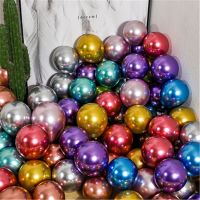 【cw】 50pcs 5inch Metallic Balloons Gold Round Metal Birthday Inflate Globos Wedding Supplies !