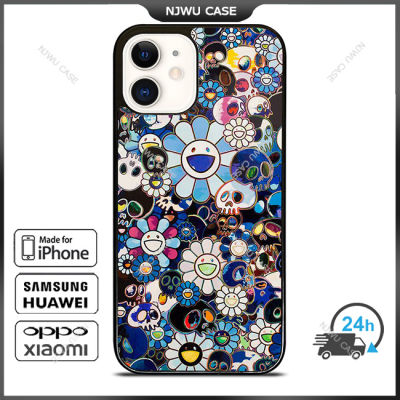 Takashi Murakami Skull Phone Case for iPhone 14 Pro Max / iPhone 13 Pro Max / iPhone 12 Pro Max / XS Max / Samsung Galaxy Note 10 Plus / S22 Ultra / S21 Plus Anti-fall Protective Case Cover