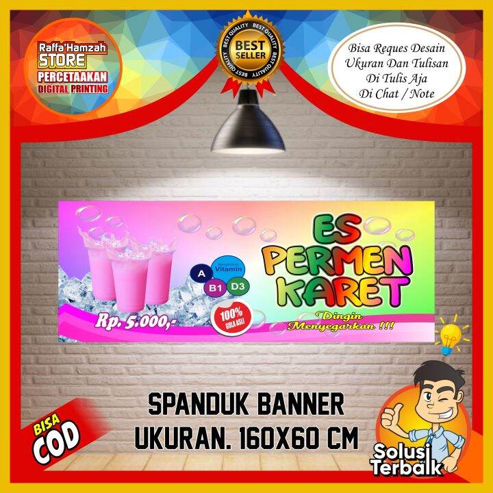 Cetak Spanduk, Banner, Backdrop Minuman Es Permen Karet Ukuran 60 X 160 ...