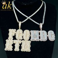 ☇▪  Custom Name Necklace for Men Personalized Pendant Iced Out Charms Hip Hop Jewelry