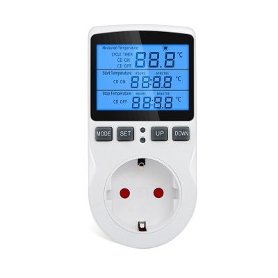 Energy Cost Meter Digital Temperature Controller Electronic Digital Timer Switch 24 Hour Cyclic Kitchen Timer Outlet Programmable Timing Socket EU Plug