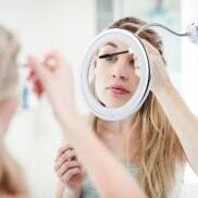 LED Lamp 10x Magnification Makeup Mirror Perforated Suction Cup Type 360
