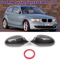 จริงคาร์บอนไฟเบอร์กระจกมองหลังหมวกปีกฝาครอบกระจกมองข้างเหมาะสำหรับ BMW 1 Series E81 E82 E87 E88 Pre-LCI ภายนอกด้านปก