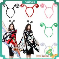 OKDEALS ผู้ใหญ่ วันฮาโลวีน ที่รัดผม คอสตูมปาร์ตี้ แถบคาดศีรษะผีเสื้อ ที่คาดผมเสาอากาศ ที่คาดผมหนวดมด เครื่องประดับผม