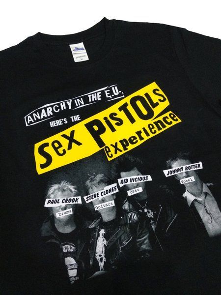 เสื้อยืดผู้ชาย-sex-pistols-anarchy-in-eu-tshirt-เซ็กซ์ปืนพก-วงพังก์ร็อกสีดำเสื้อยืด