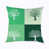 Geometric Tree Cushion Case Colorful Autumn Decorative Pillow Covers Polyester Cushions Cover Plant Leaves Sofa Pillows Cases