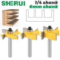 1pc 6mm 1/4 นิ้ว Shank T type bearings เครื่องตัดไม้กัดเกรดอุตสาหกรรม Rabbeting Bit woodworking tool router bits for wood