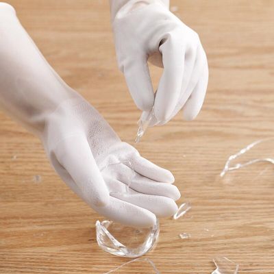 1Pair Dishwashing Cleaning Gloves Silicone Rubber Dish Washing Glove for Household Scrubber Kitchen Clean Tool Safety Gloves