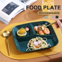 ▣✠✁ Eco-Friendly Plate Microwaveable Kids Plate Children Grid Plate Student Plate Home Dinnerware Tray Tableware