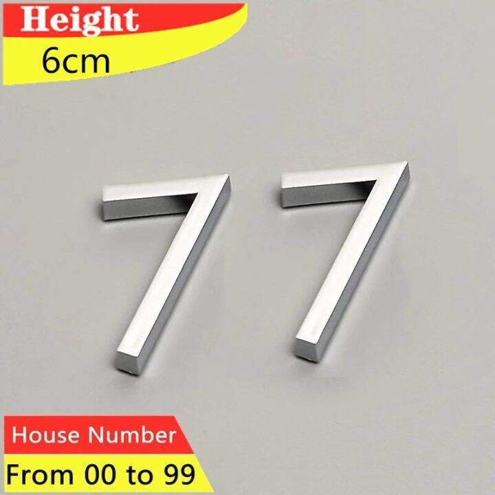 2pcs/Pack Plastic House Number Door Plaque Drawer Sign Plating Gate