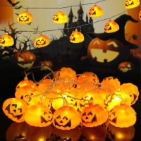 ⭐สุดพิเศษ ไฟฟักทอง ไฟฮาโลวีน ไฟตกแต่ง ไฟประดับ ไฟราว ฟักทอง ฮาโลวีน Halloween Pumpkin String Lights LED Jack O Lantern (ได้เฉพาะ: Thin Mouthbattery) ส่งเร็ว?