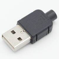 ปลั๊กขั้วต่อ Usb แบบ Diy 2.0ชนิดตัวผู้4หมุดประกอบชนิดปลั๊กพลาสติกสีดำสำหรับการเชื่อมต่อข้อมูล10ชุด