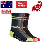 HARD YAKKA G20035 Men’s Cotton Crew Worksock 5 Pack Multicolour, Free Size