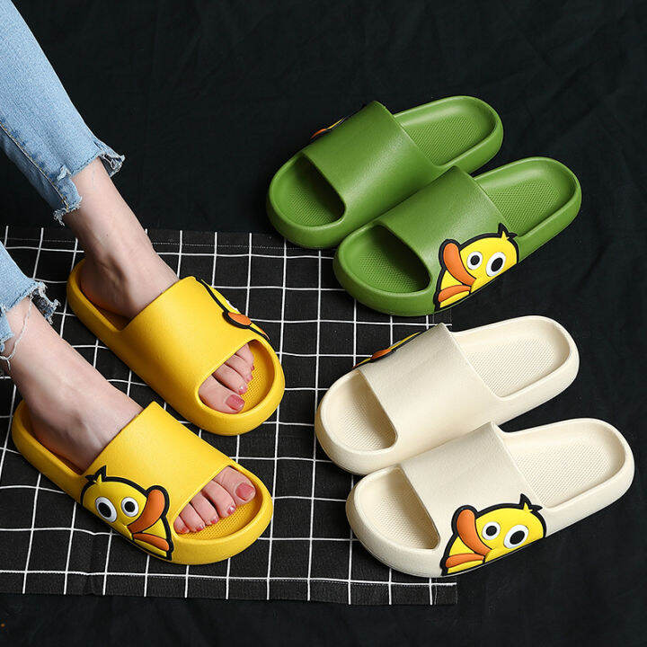 women-summer-beach-slides-men-slippers-sandals-flip-flops-cartoon-duck-animal-print-platform-thick-couples-home-bathroom-shoes