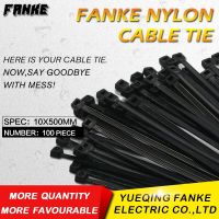 100Pcs/pack 10*500mm high quality Width9.0mm black color National Standard self-locking nylon cable ties Cable Management