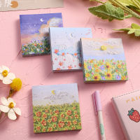 50 sheets lot Oil Painting Sticky Note Self-Stick Note Office Memo Note School Office Supplies Stationery Back To School